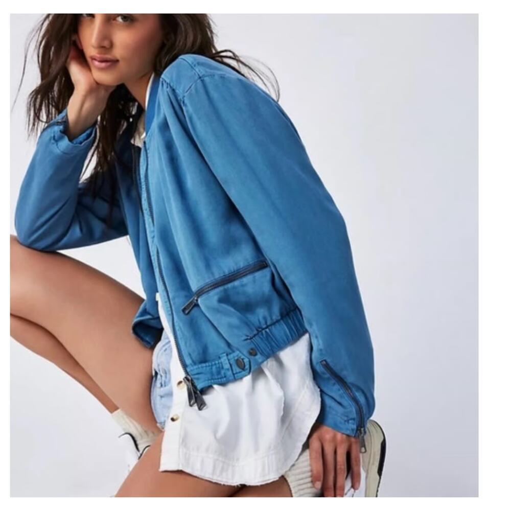 FREE PEOPLE Knock Out Siren Bomber Jacket Size Small